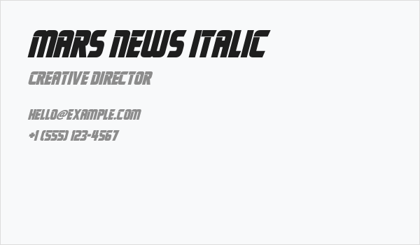 Mars News Italic Business Card
