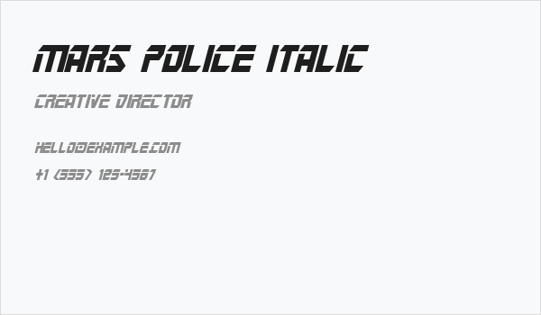Mars Police Italic Business Card