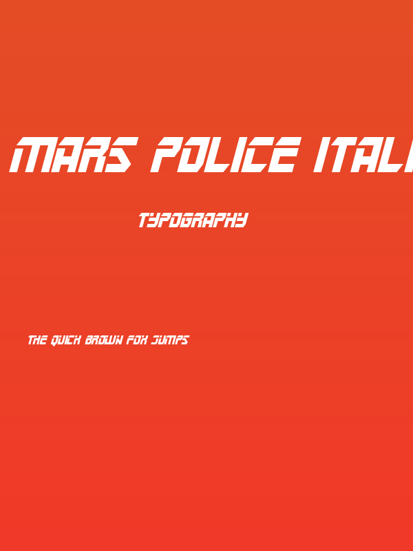 Mars Police Italic Poster