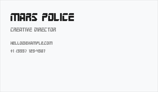 Mars Police Business Card