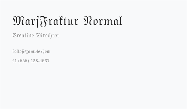 MarsFraktur Normal Business Card