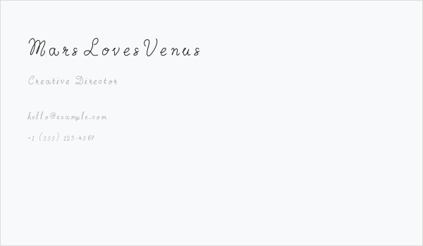 MarsLovesVenus Business Card