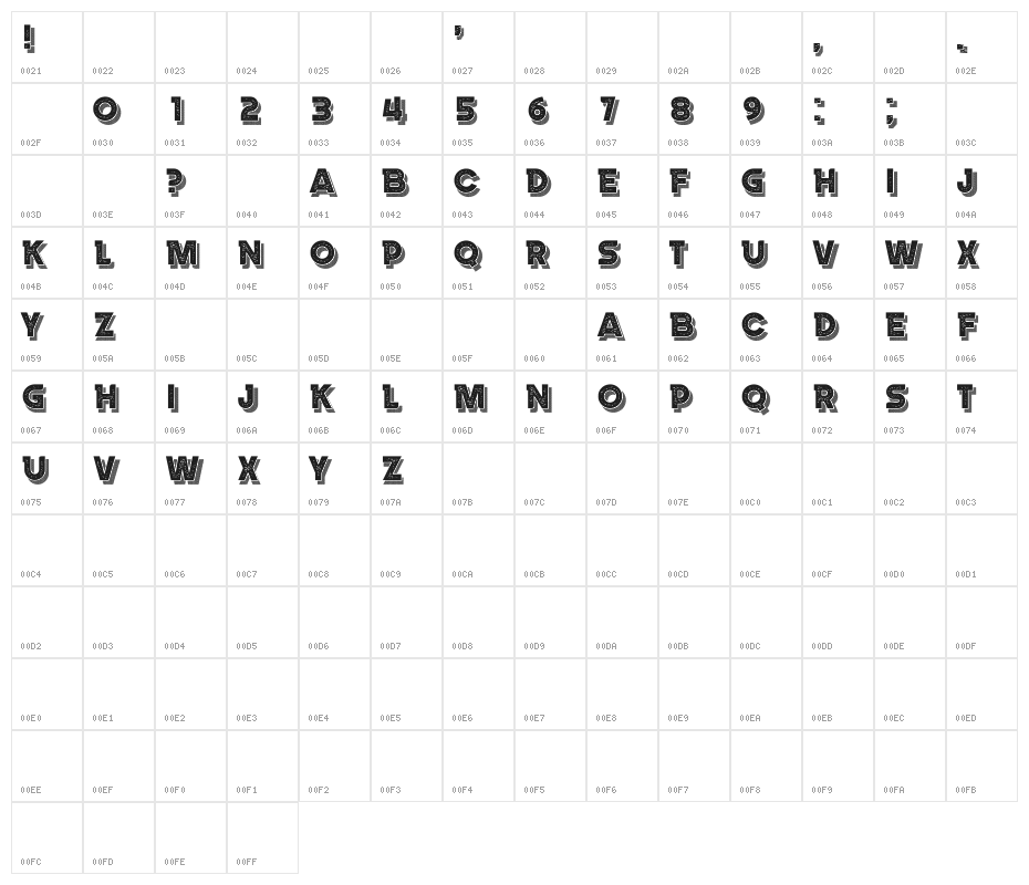Marseille Regular Character Map