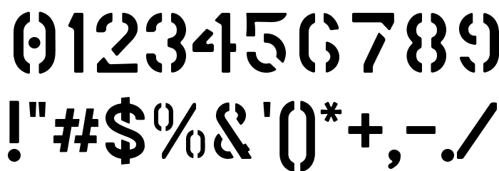Marsh Stencil Regular Font OTHER CHARS