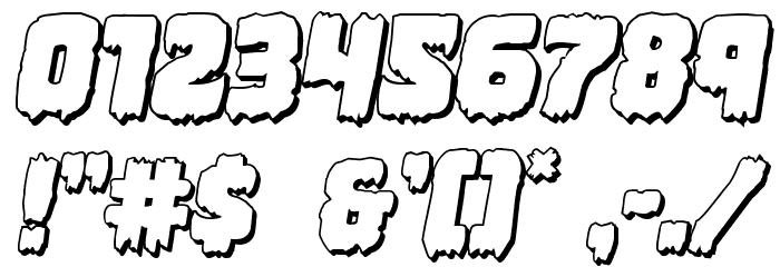 Marsh Thing 3D Italic Font OTHER CHARS