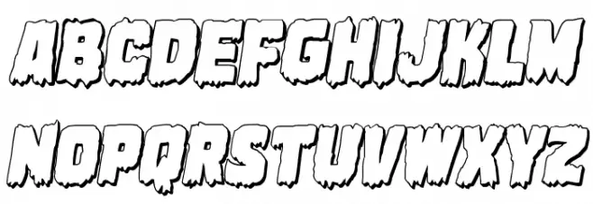 Marsh Thing 3D Italic फ़ॉन्ट अपरकेस