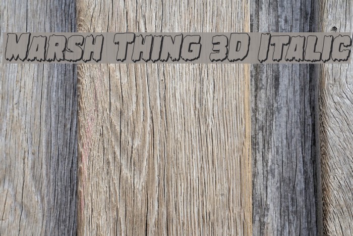 Marsh Thing 3D Italic Font examples