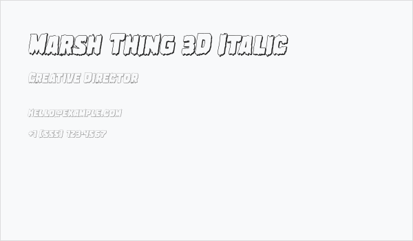 Marsh Thing 3D Italic Business Card