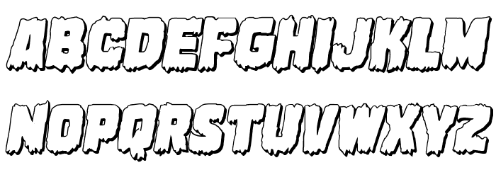 Marsh Thing 3D Italic Font LOWERCASE