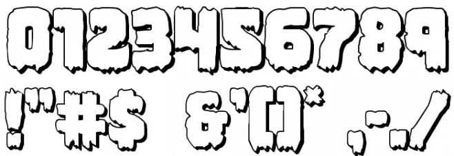 Marsh Thing 3D Font OTHER CHARS