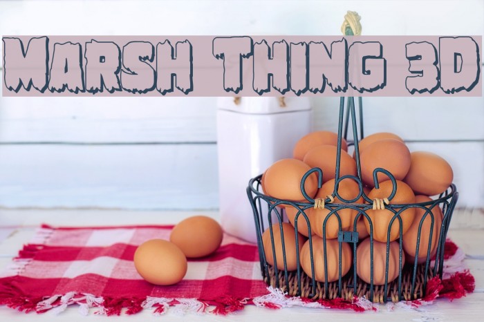 Marsh Thing 3D Font examples
