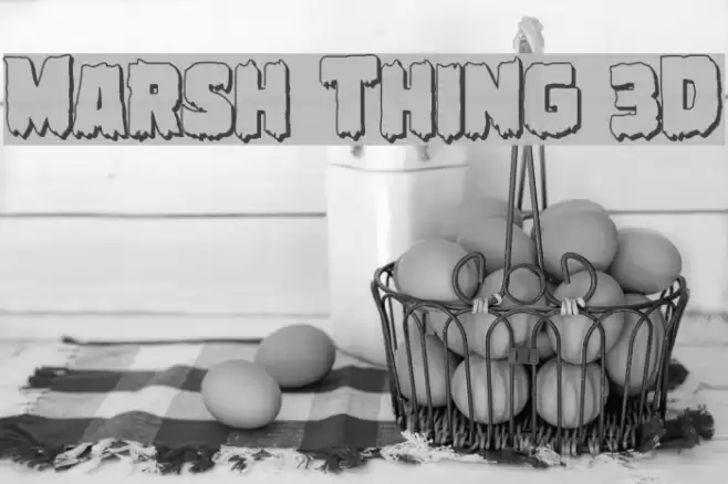 Marsh Thing 3D Font examples