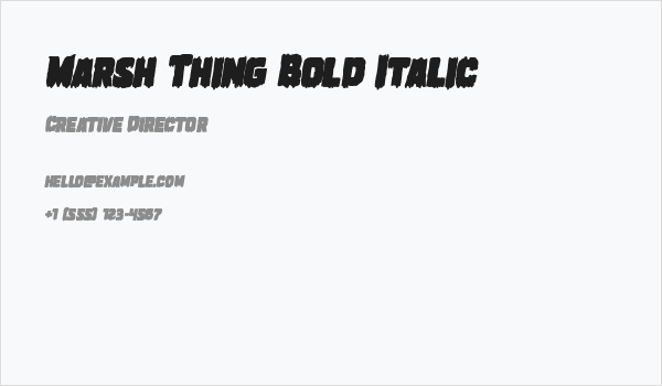 Marsh Thing Bold Italic Business Card