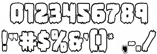 Marsh Thing Bold Outline Font OTHER CHARS