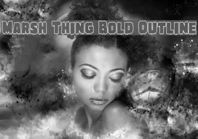 Marsh Thing Bold Outline Font examples