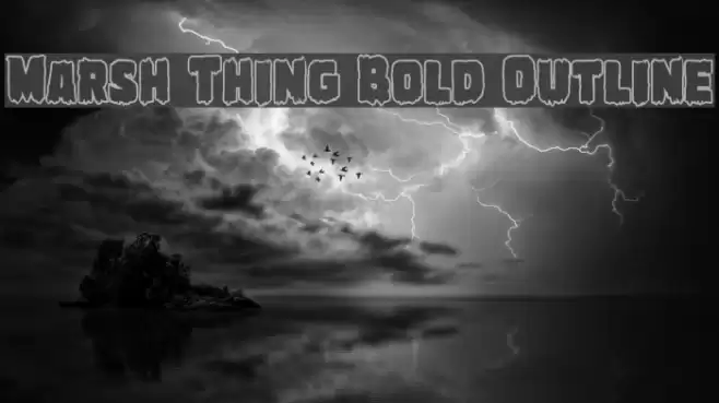 Marsh Thing Bold Outline Font examples