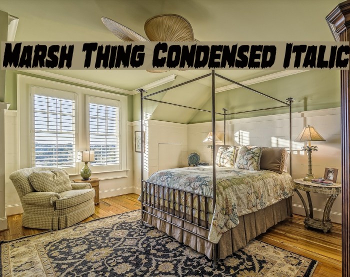 Marsh Thing Condensed Italic Font examples