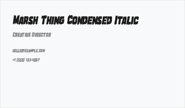Marsh Thing Condensed Italic Business Card
