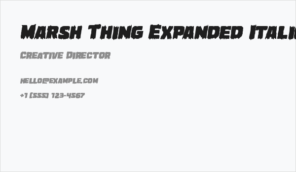 Marsh Thing Expanded Italic Business Card