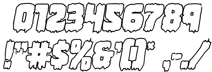 Marsh Thing Outline Italic Font OTHER CHARS