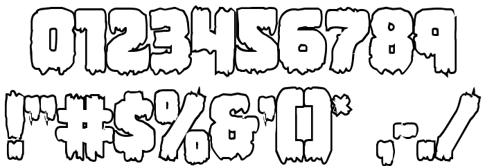 Marsh Thing Outline Font OTHER CHARS