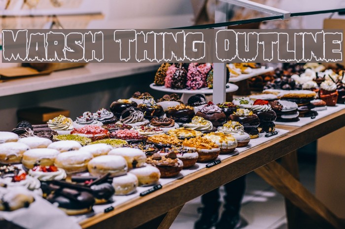 Marsh Thing Outline Font examples