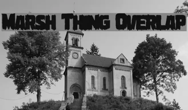 Marsh Thing Overlap Font examples