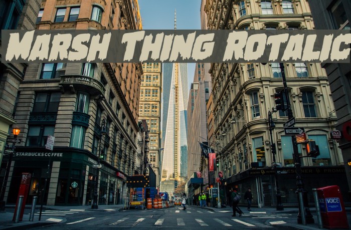 Marsh Thing Rotalic Font examples