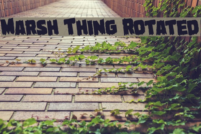 Marsh Thing Rotated Font examples
