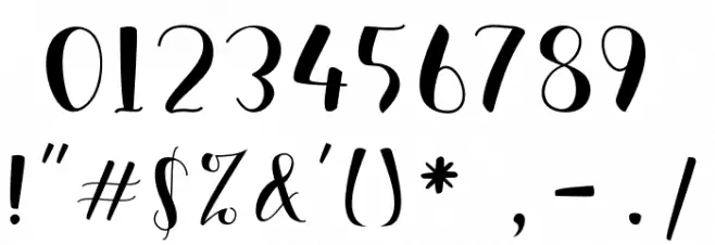 Marsha Belle Demo Regular Font OTHER CHARS