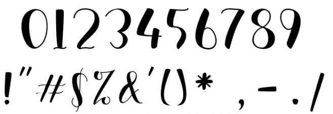 Marsha Belle Demo Regular Font OTHER CHARS