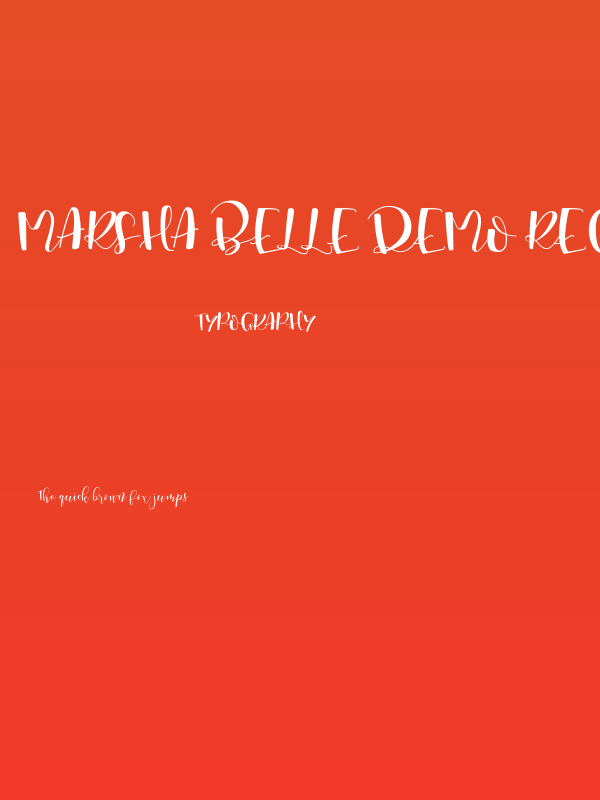 Marsha Belle Demo Regular Poster