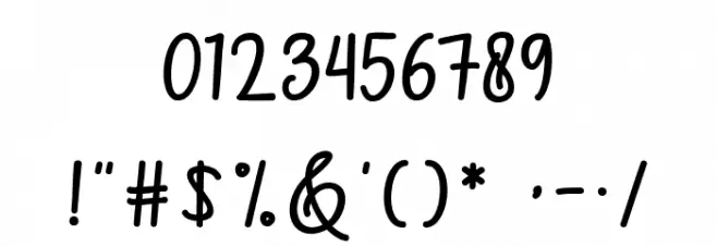 MarshellaScript Font OTHER CHARS