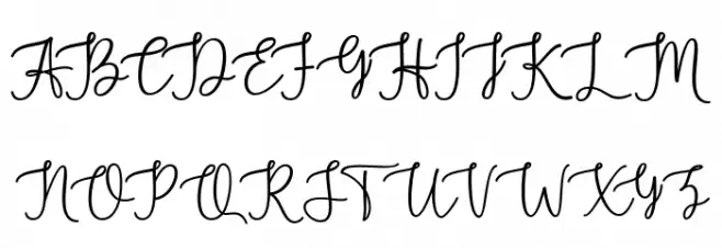 MarshellaScript Font UPPERCASE