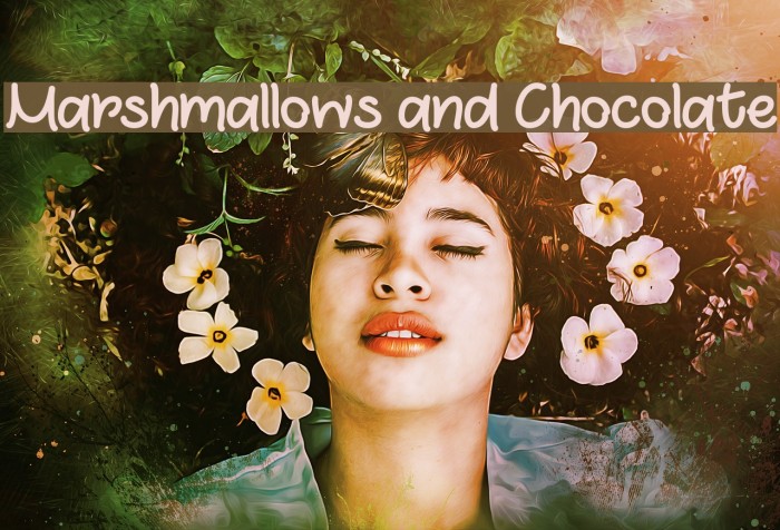 Marshmallows and Chocolate Font examples