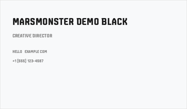 Marsmonster Demo Black Business Card
