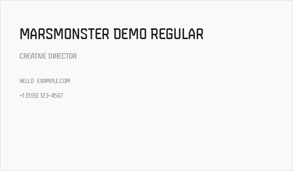 Marsmonster Demo Regular Business Card