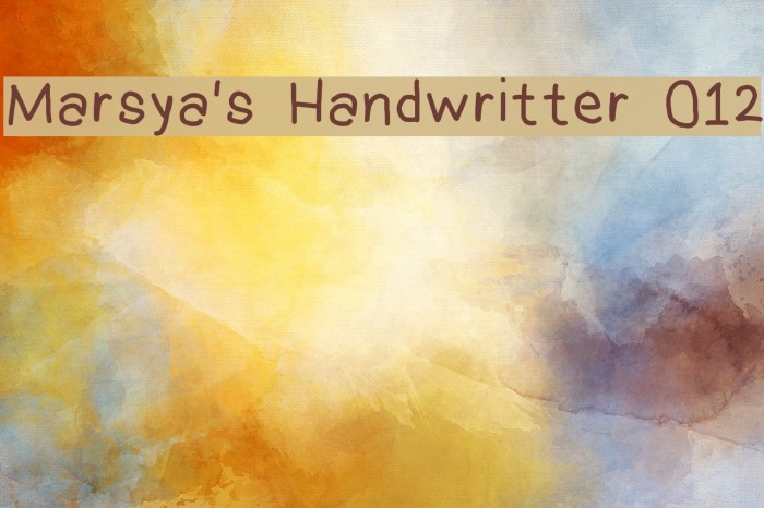 Marsya's Handwritter 012 Font examples