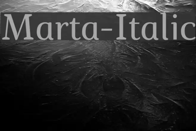 Marta-Italic Font examples