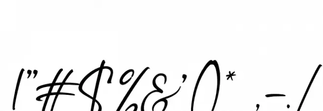 Marthin Slant Font OTHER CHARS