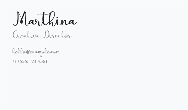 Marthina Business Card