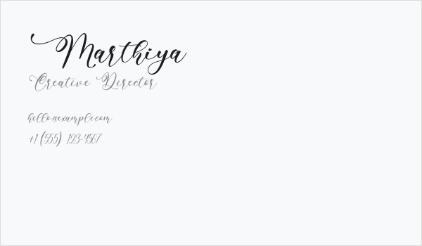 Marthiya Business Card