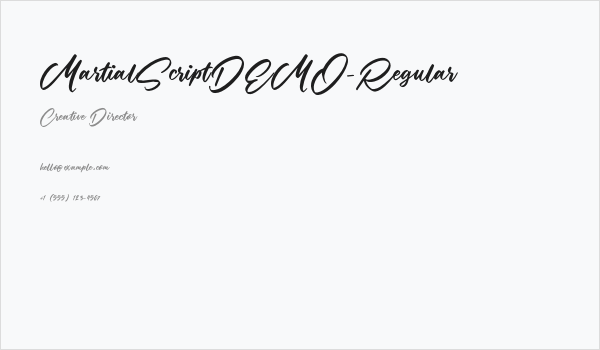 MartialScriptDEMO-Regular Business Card