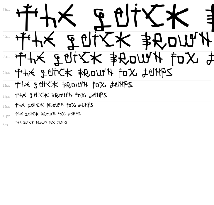 Martian Font Waterfall