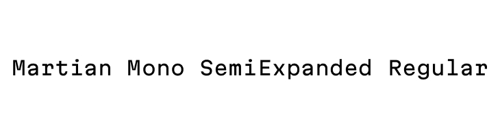 Martian Mono SemiExpanded Regular 字体