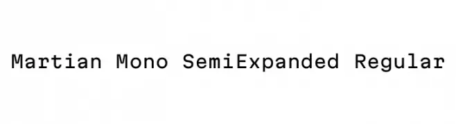 Martian Mono SemiExpanded Regular Caratteri