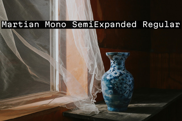 Martian Mono SemiExpanded Regular 字体 examples