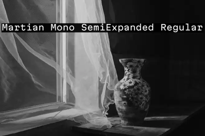 Martian Mono SemiExpanded Regular Caratteri examples
