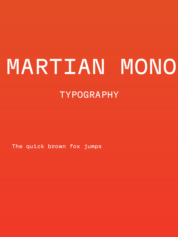 Martian Mono SemiExpanded Regular Poster