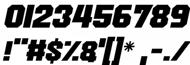 Martian Robotics Italic Font OTHER CHARS